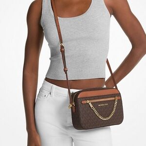 Micheal Kors Jet Set Large Logo Crossbody Bag NWT